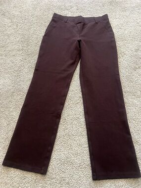 Quince Ultra-Stretch Ponte Straight Leg Pants Womens Sz M Brown